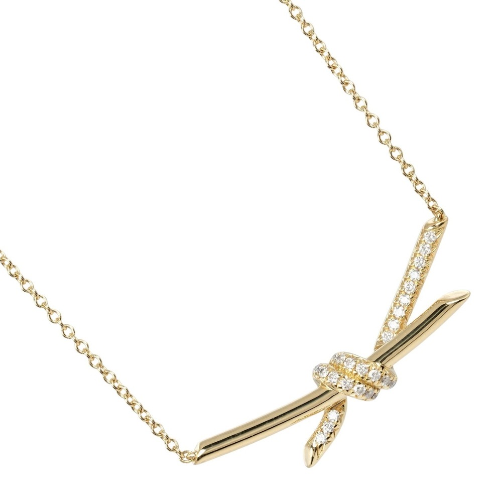 Tiffany Knot Necklace Yellow Gold Diamonds